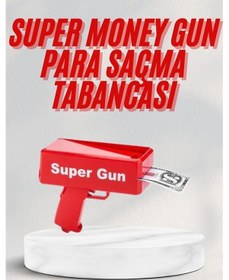 Resim Zengemtx Kırmızı Parti Oyuncağı Para Saçma Fırlatma Tabancası Makinesi Super Money 