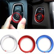 Resim BMW 1 2 3 4 Serisi X1 F48 F20 F21 F30 F32 F33 F34 F36 F45 F46 Araba Motoru Başlatma Düğmesi Stickerları, Ateşleme Anahtar Halkası Süs Kapak, Dayanıklı Alüminyum Alaşım 