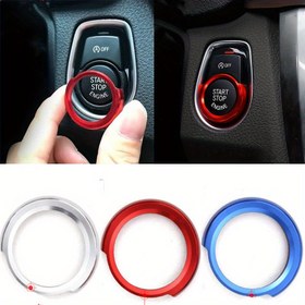 Resim BMW 1 2 3 4 Serisi X1 F48 F20 F21 F30 F32 F33 F34 F36 F45 F46 Araba Motoru Başlatma Düğmesi Stickerları, Ateşleme Anahtar Halkası Süs Kapak, Dayanıklı Alüminyum Alaşım 