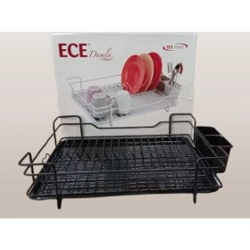 Resim 5dm Siyah Metal Damla Tabaklık Bulaşıklık Ece Metal Tabaklık 46 X 37 X 11,5 Cm 