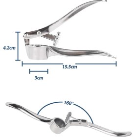 Resim Noyiska 1 Adet Paslanmaz Çelik Sarımsak Ezici Pratik Çeyizlik Sarımsak Ezeceği Metal Hazneli Sarımsak Ezici 
