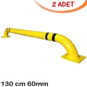 Resim İlgi Trafik Otopark Ayırma Otopark Ayırıcı Araç Stoperi Yaslama Demiri Bariyeri 130cm Ø60mm 2mm (2 ADET) 