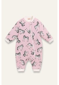 Resim Zeyland Unisex Çocuk Elyaf Dolgulu Uyku Tulumu - Pembe Zebra Desenli Pembe 