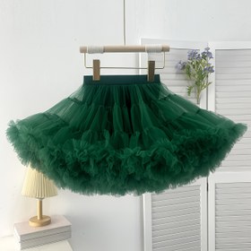 Resim Şık Kızlar İçin Noel Yeşil Etekli Mesh Bale Prenses Tüylü Tutu Doğum Günü Hediye Elbise 