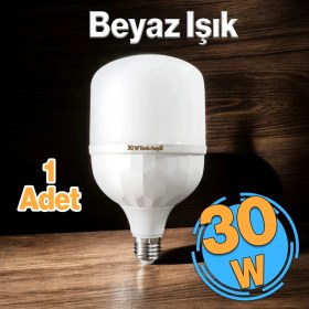 Resim Badem10 Tasarruflu Torch Ampul 30 W LED Lamba Beyaz E27 Duy 25.000 Saat Uzun Ömürlü 220 Volt Elektrik 1 Adet 