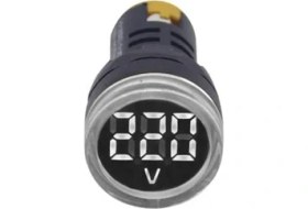 Resim 24V-550V Dijital Voltmetre (Ledli) (22/29.5 Mm) Beyaz 