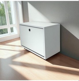 Resim Tek Kapak Ayakkabılık -beyaz Beyaz 