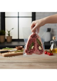 Resim Ultra Vakum Gıda Saklama Torbası Dayanıklı, Derin Dondurucu Uyumlu 20x30 Cm 100 Adet 