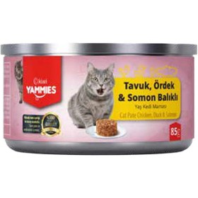 Resim Yammies Tavuk Ördek Somonlu Yaş Kedi Maması 85 G 