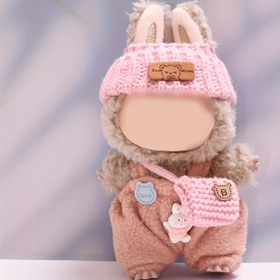 Resim Labubu için Kıyafetler (Bebeği Yok), El Yapımı Tığ İşi 3 Parça Set, Sevimli Kıyafetler, Çanta, Şapka, DIY Şık Eğlenceli Labubu Kıyafet Aksesuarları Kızların Doğum Günleri, Yıldönümleri, Tatil Hediyeleri İçin 