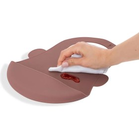Resim Babyjem Oval Hazneli Silikon Mama Önlüğü Mocha 