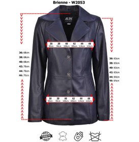 Resim Brienne Siyah Blazer Hakiki Deri Ceket Kadın - Siyah / 42 / Gerçek Deri 