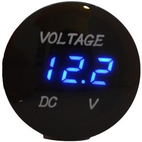 Resim 12v 24v Dc Voltmetre Yuvarlak Bombeli 
