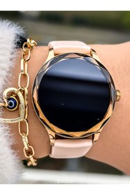 Resim FERRO 33 mm Pembe Silikon Kordon FSW1118D Amoled Ekran Kadın Akıllı Saati Bileklik Hediyeli 