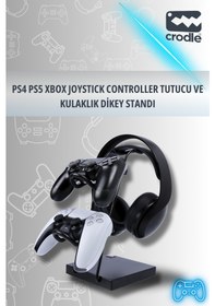 Resim Ceviz Ahşap & Siyah Metal Gaming Dikey Kulaklık Standı 