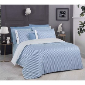 Resim Sarev Tommy Saten Tek Kişilik 160x220 Mavi Nevresim Takımı 