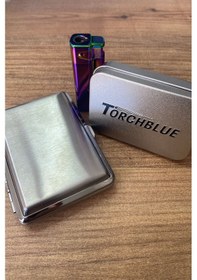 Resim Ciyu Ticaret Torchblue Metal Çakmak ve Sigara Kutusu 