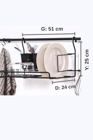 Resim Askılı Bulaşık Kurutma Standı, Siyah 
