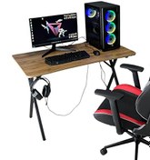 Resim Hey Modüler Mobilya Heygaming 120 CM Ceviz Siyah Profesyonel Oyuncu Masası 