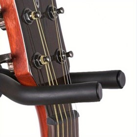 Resim 1 Adet Siyah Duvara Monte Gitar Standı - ABS Malzeme, Güvenceli Ev Enstrüman Gösteri Kancası için Gitarlar, Çiziklere ve Toza Karşı Korur, Kolay Erişim Tasarımı, Gösteri Gitar Standı | Şık Siyah Bitiş | Abs Reçine Yapısı, Gitar Duvar Montajı 