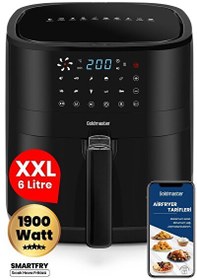 Resim Goldmaster Smartfry GM-7481 Dijital Dokunmatik 1900 W 10 Ön Ayarlı 6 L Airfryer Yağsız Kızartma Sıcak Hava Fritöz 