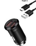 Resim Favors Araç Içi Telefon Şarj Başlığı Çift Girişli Oto Çakmaklık Hızlı Şarjı Cihazı Type-c -micro-lightning 