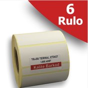 Resim Kalite Barkod 75x30 Termal Etiket | 6 Rulo Barkod Etiketi 