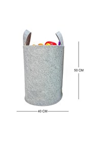 Resim Unisex Fil Zürafa Desenli Bebek Çocuk Odası Düzenleyici Saklama Kutusu Oyuncak Kirli Sepeti 50x40 Cm Gri 