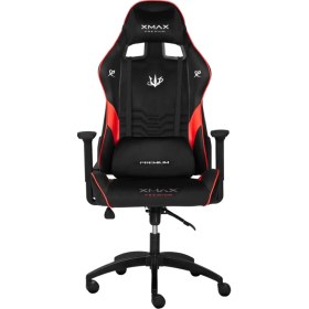 Resim XMAX / Rio Plus Terletmez Kısmi Derili Kadife Kumaş Kırmızı Siyah Gaming Oyuncu Koltuğu / 120 kg Taşır 