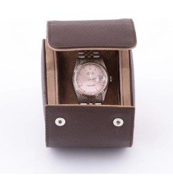 Resim Onywatch Doğal Deri Tekli Saat Kutusu Saat Rollu Watch Box Saat Saklama Kutusu Saat Koleksiyon Kutusu Saat Kutuları 