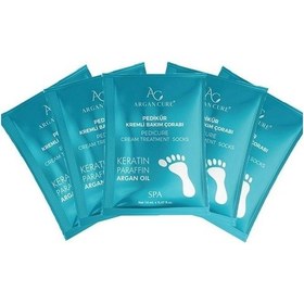 Resim Argan Cure Kremli Pedikür Bakım Çorabı 5 Çift 