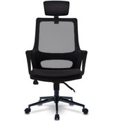 Resim Ofiscombin Fileli Metal Ayaklı Ofis Müdür Makam Yönetici Çalışma Koltuğu Siyah Pizerab100 