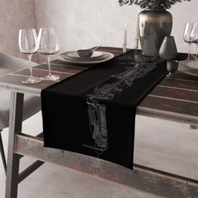 Resim Roma Siyah Runner Örtü 