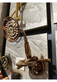 Resim İsaoğlu Yapı Bakır Duş Sistemi Klasik Vintage Bronz Duş Seti Bronz Askı Aparatı Dahil Komple Set Bakır 