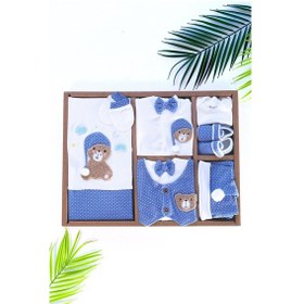 Resim Erkek Bebek Mavi Lüks 10 Lu Hastane Çıkışı Seti Stl6481 Mavi 