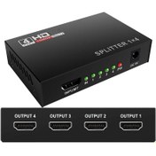 Resim 3C Store 3D 1080P HDMI Uyumlu Bölücü Hdcp 1 In 4 Çıkışlı Güç Sinyali Yükseltici 1x4 Ses Bölücü Anahtarı Hd Dönüştürücü Adaptör (Yurt Dışından) 