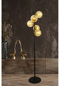 Resim Nida 5 Li Siyah Gold Bal Camlı Lambader Çok Renkli 