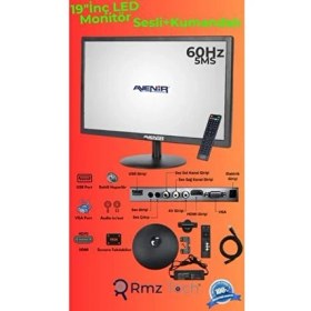 Resim RMZTECH 19" LED Monitör, HDMI , VGA Uyumlu, Dahili Hoparlör, Kumandalı Sesli ( Pc, Kayıt Cihazlarına Uyumlu) 