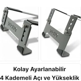 Resim Peri Store Prexua Stepper Laptop Standı - Notebook Yükseltici Altlık - Metal - Siyah - STP4025 (Siyah, Medium) 