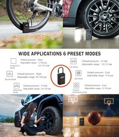 Resim Qicycle N3 Taşınabilir Elektrikli Hava Kompresörü Lastik Şişirme Pompası 150PSI Araç, Bisiklet, Scooter, Top, Balon 