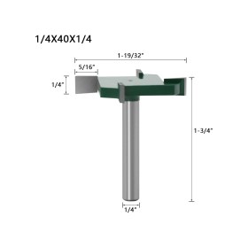 Resim Skycity Endüstriyel Çift Taraflı T-şekilli Ahşap Kesici Bıçağı - 1/4 Uç, 40mm Uzunluk, 1/4 Sap, Yeşil Rengi, Hassas Ve Dayanıklı Kesim 
