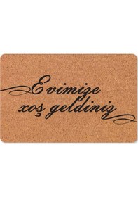 Resim Azerbaycan'a Özel Hoş Geldiniz Xoş G Ldiniz Yazılı Dijital Baskılı Kapı Önü Paspas Altın 