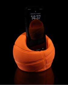 Resim Figürcüm Çizgisiz Basketbol Topu Temalı Telefon ve Şarj Standı – Dekoratif Basketball Phone Holder 
