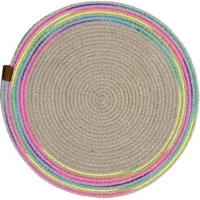 Resim Decohandy 39CM Neon Renkli Şeritli Jüt Örme Supla Amerikan Servis 