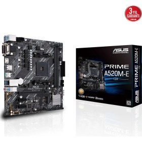 Resim Asus Prıme A520M-E/Csm Amd A520 Am4 DDR4 4400 Hdmı Dvı Vga M2 Usb3.2 Matx (Prıme A520M-E/Csm) Anakart 