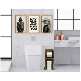 Resim Bk Home Doğal Masif Ahşap Tuvalet Kağıtlığı Ve Dekoratif 3’Lü Ret (551051807) 