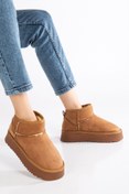Resim moun shoes KADIN TABA SÜET İÇİ KÜRKLÜ KALIN TABAN BİLEKTE KISA KADIN BOT & BOOTİE 