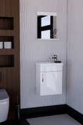 Resim DOĞSAN MOBİLYA Mini Ebeveyn 42 Cm X 24 Cm Mdf Banyo Dolabı Beyaz 