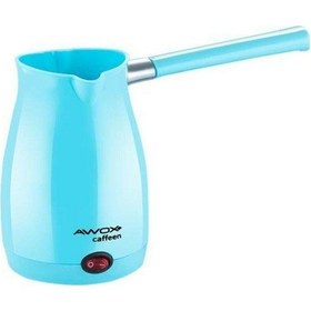 Resim Awox Caffeen Mavi Elektrikli Cezve Türk Kahvesi Makinesi Plastik Çift Ağız 0.4lt - 5 Fincan 1000w 5250 