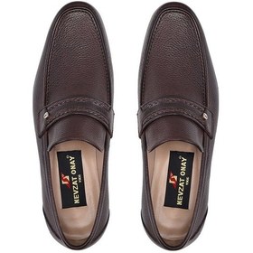 Resim Kahverengi Klasik Loafer Kösele Erkek Ayakkabı -7005- Kahverengi 